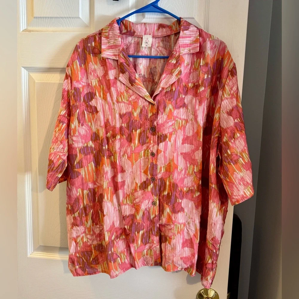 Like Love Colorful Button-Up Shirt - Picture 1 of 6